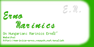 erno marinics business card